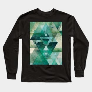 Green Geometric Long Sleeve T-Shirt